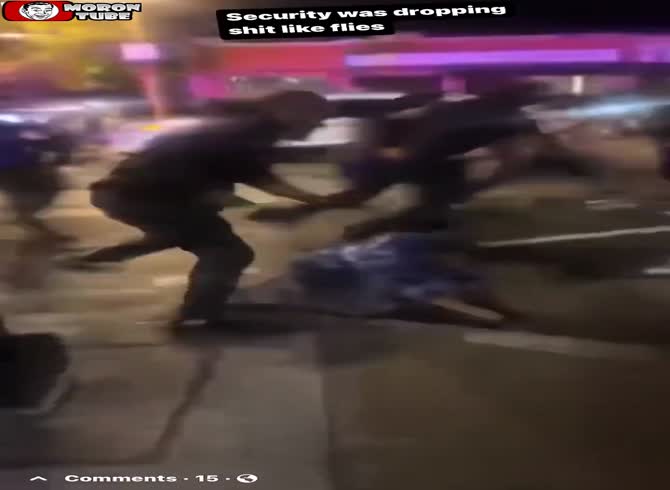 Video :Club security lines up rowdy patrons on the floor one by one